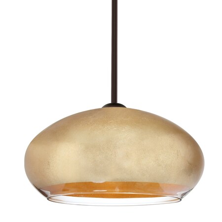 Besa Lighting Brio 14 Cord Pendant, Gold Foil, Bronze Finish, 1x9W LED 1TT-4345GF-LED-BR